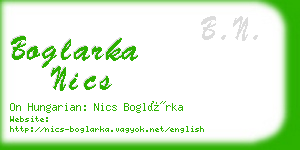 boglarka nics business card